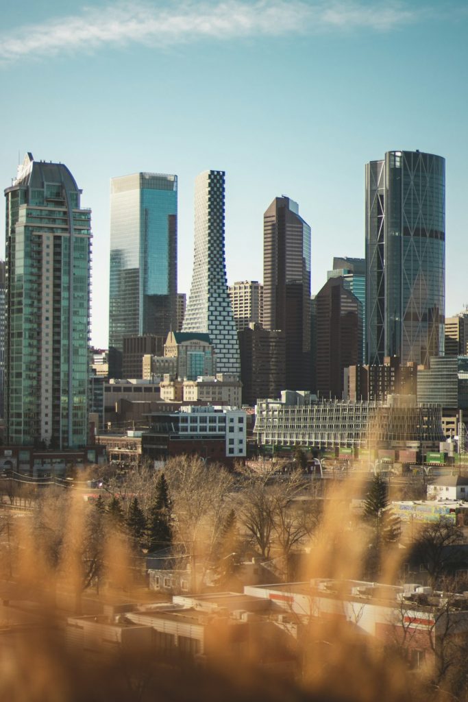 Daytime view of downtown Calgary office towers
